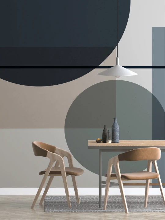 Mid Century Modern Abstract Geometric Wallpaper Mural
