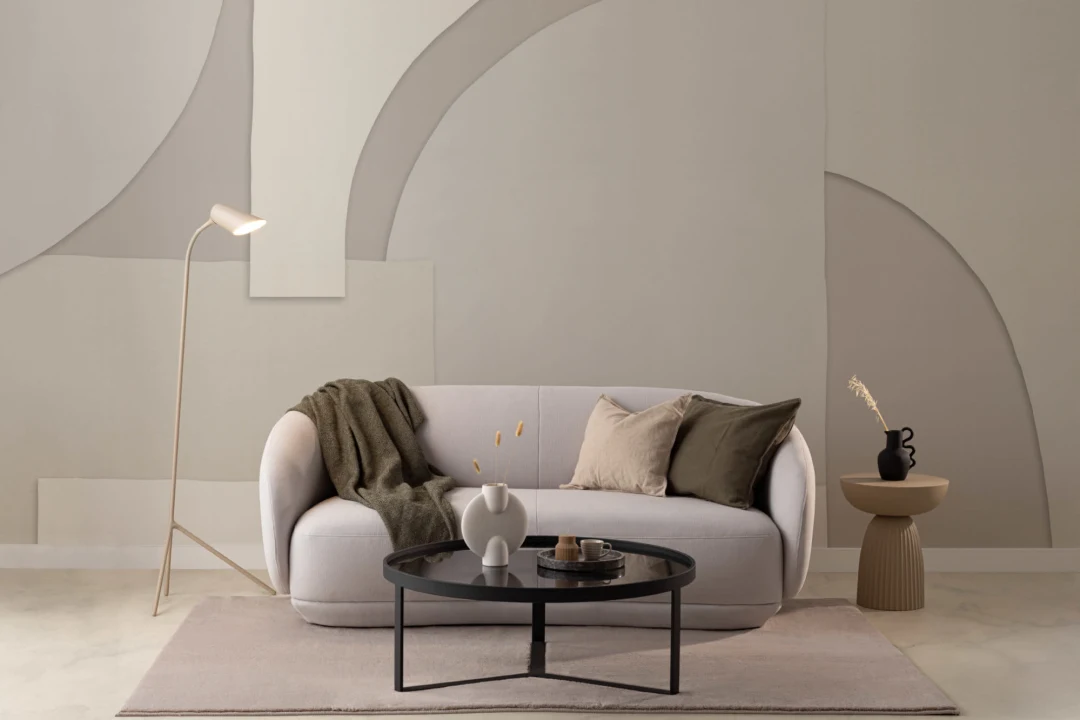 Alb și neutru Abstract Shapes Wallpaper Mural