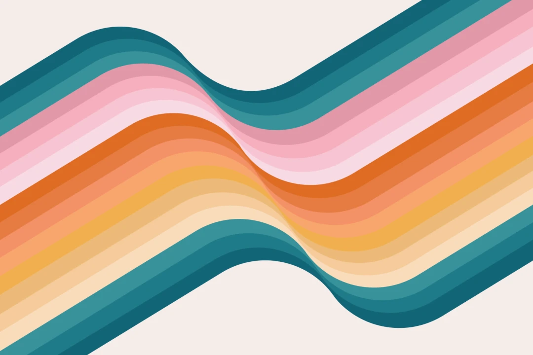 Classic Retro Multi Color Gradient Wallpaper Mural