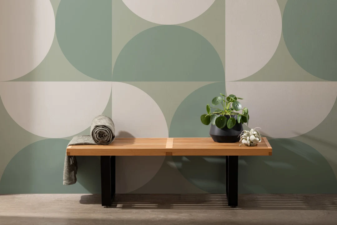 Green Circle Geometric Wallpaper Mural