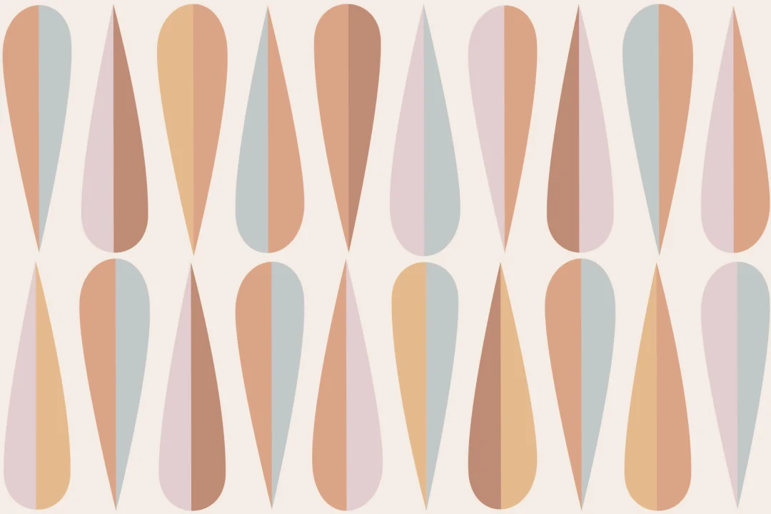 Pastel Retro Teardrop Wallpaper Mural