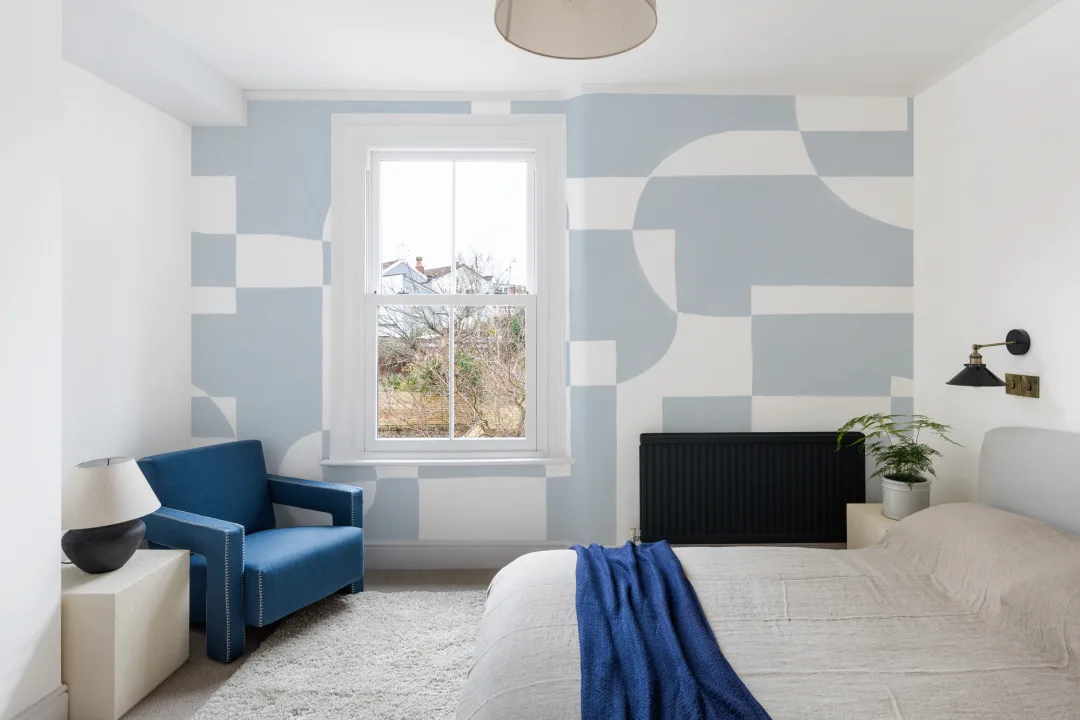 Albastru cer Scandinav Abstract Geometric Mural