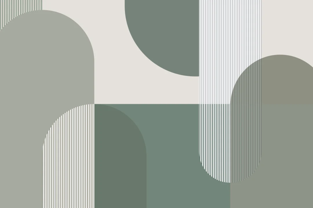 Green Scandinavian Geometric Mural