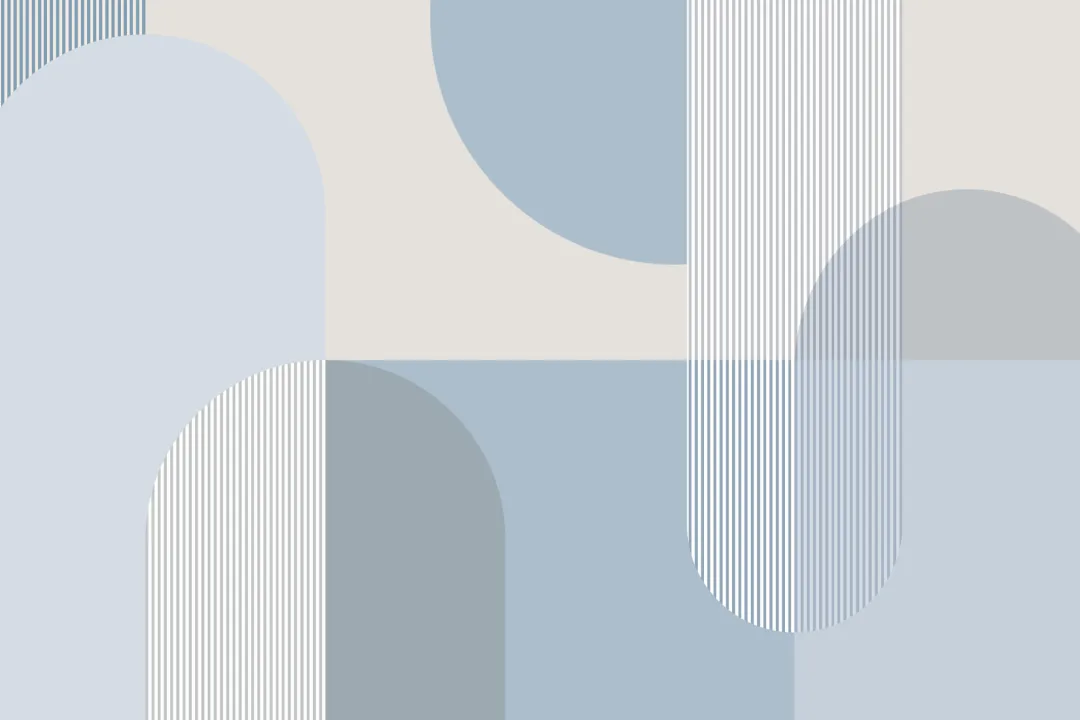 Blue Scandinavian Geometric Mural