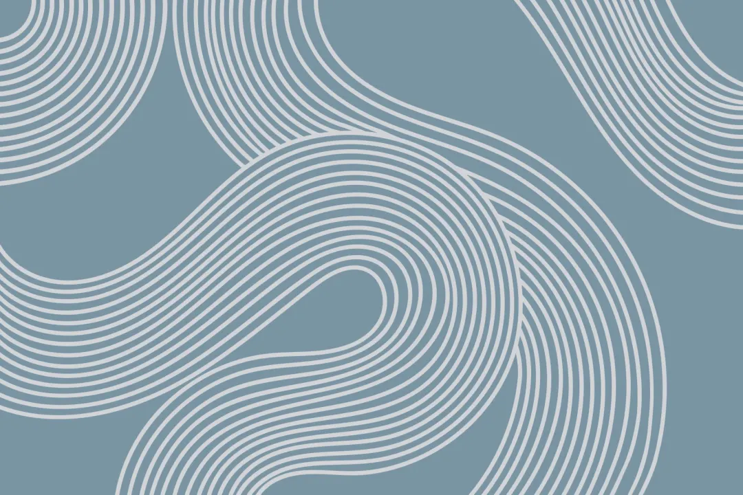 Blue Curvy Lines Zen Garden Pattern Mural