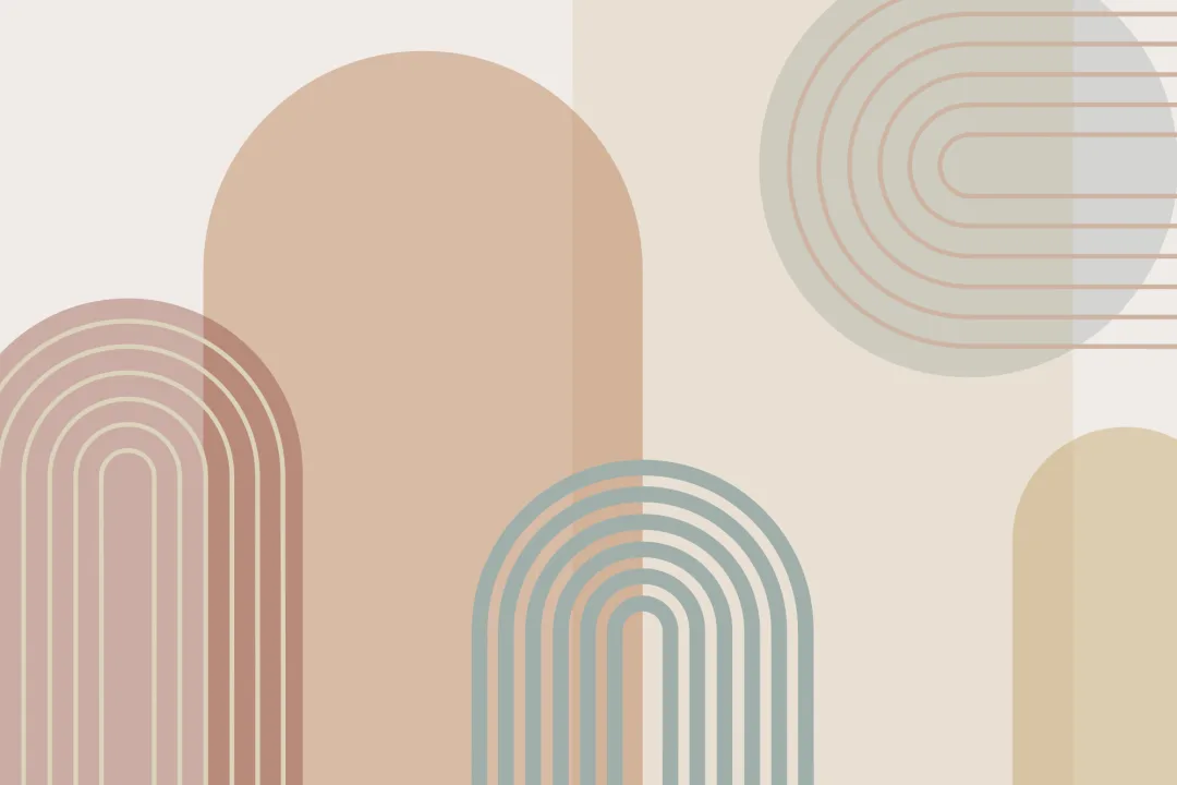 Pastel Retro Geometric Arches Mural