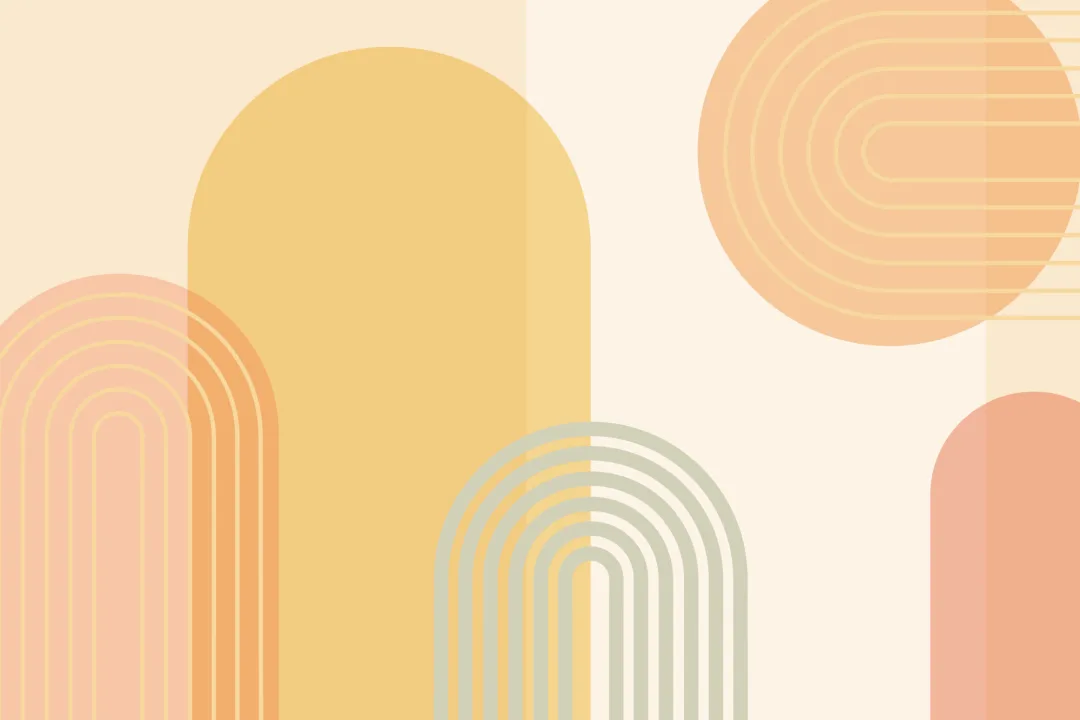 Bright Retro Geometric Arches Mural