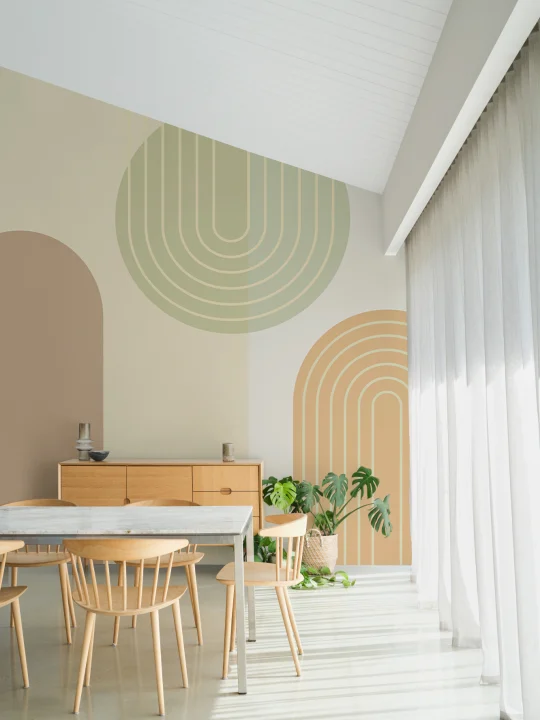 Multi Retro geometriske buer veggmaleri