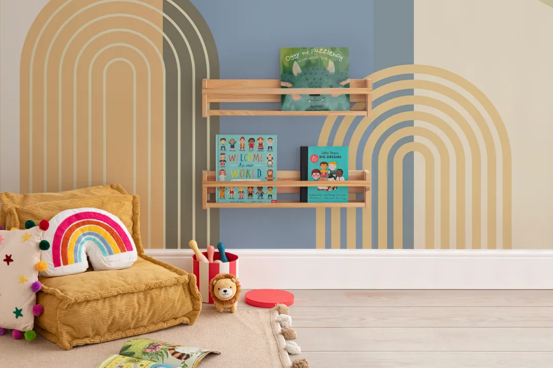 Multi Retro Geometric Arches Mural