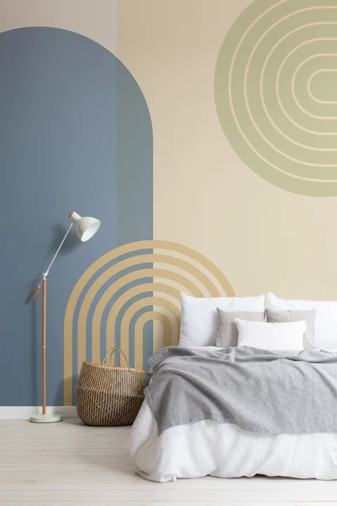 Multi Retro Geometric Arches Murale