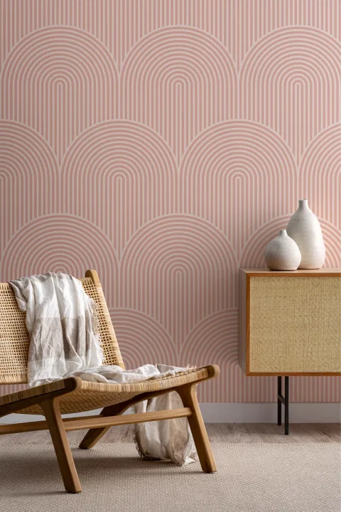 Nude Circuit Design Geometric Striped Repeat Pattern Wallpaper