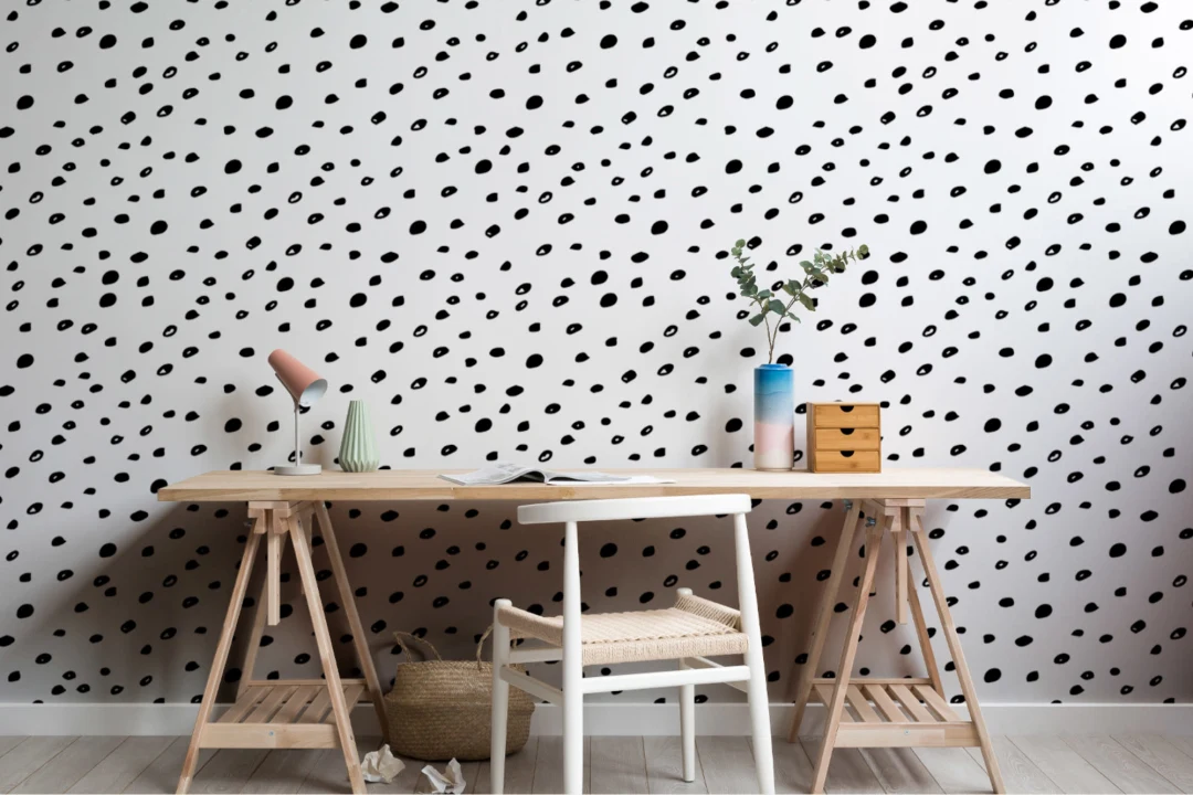 Black & White Spotty Speckle Wallpaper Mural