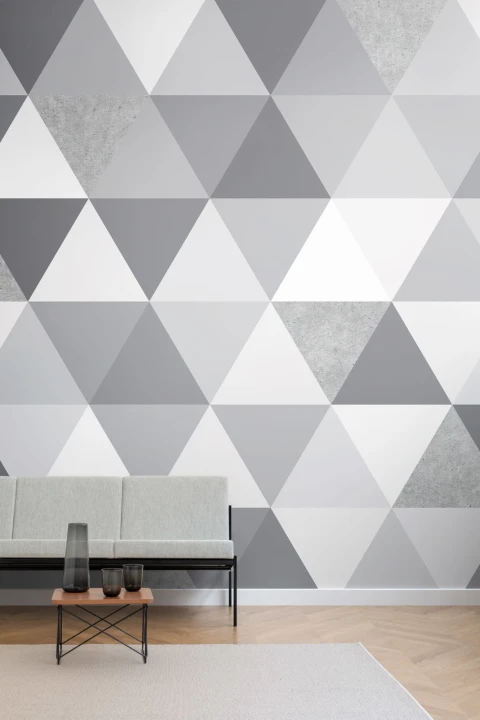 Fototapeta geometryczne trójkąty z szarą teksturą betonu