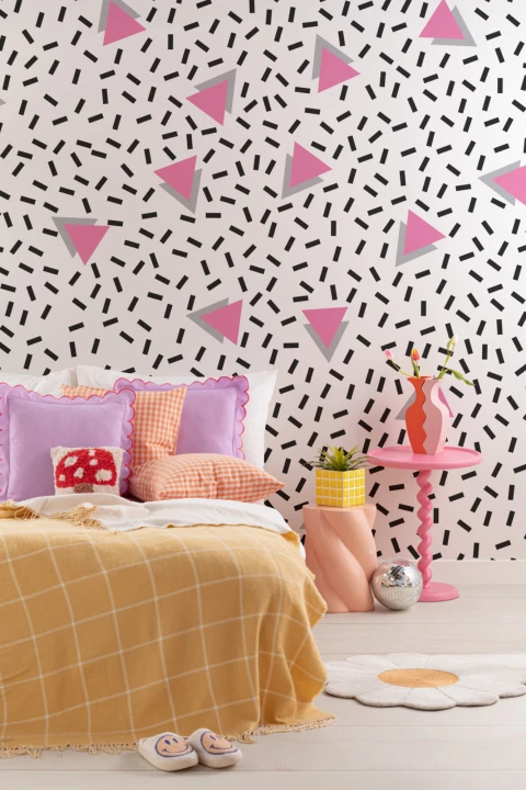 Roz Modern Triunghi Wallpaper Mural