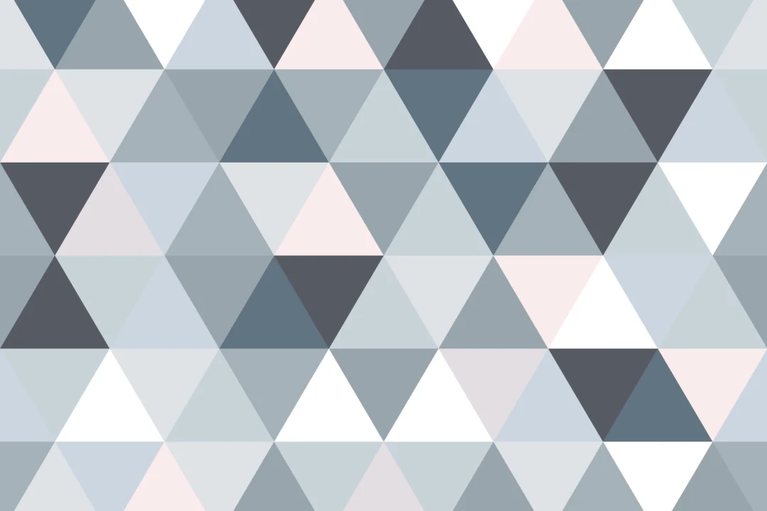 Gray & Pink Geometric Triangle Pattern Wallpaper Mural