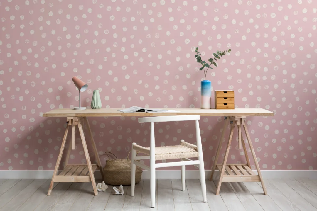 Roz ilustrat Polka Dot Wallpaper Mural