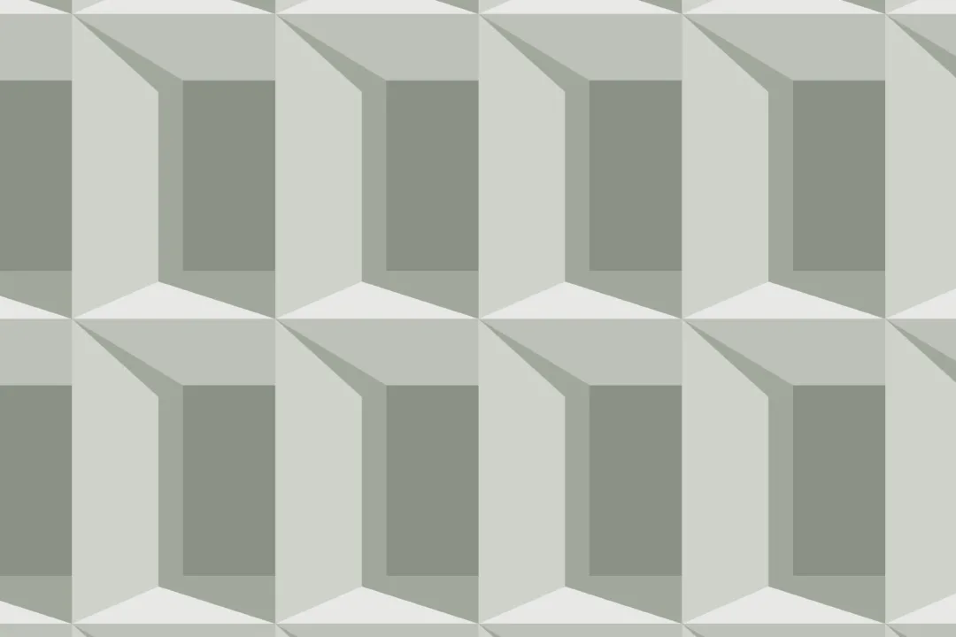 Green 3D Effect Modern Geometric Repeat Pattern Wallpaper
