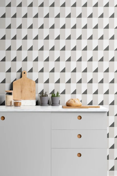Minimalistisk geometrisk 3D-illusion Upprepa mönster tapet
