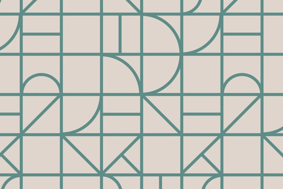 Sage Green Modern Geometric Grid Repeat Pattern Wallpaper