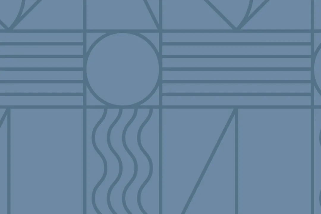 Deep Blue Geometric Lines and Curves Repeat Pattern Wallpaper
