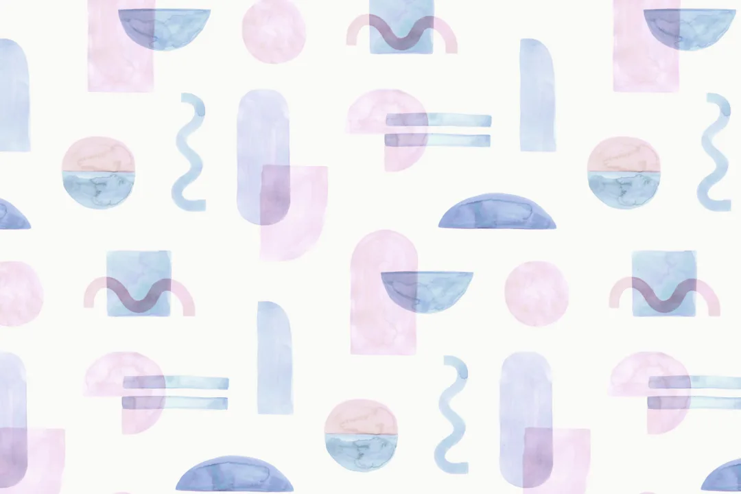 Pastel Watercolor Geometric Repeat Pattern Wallpaper