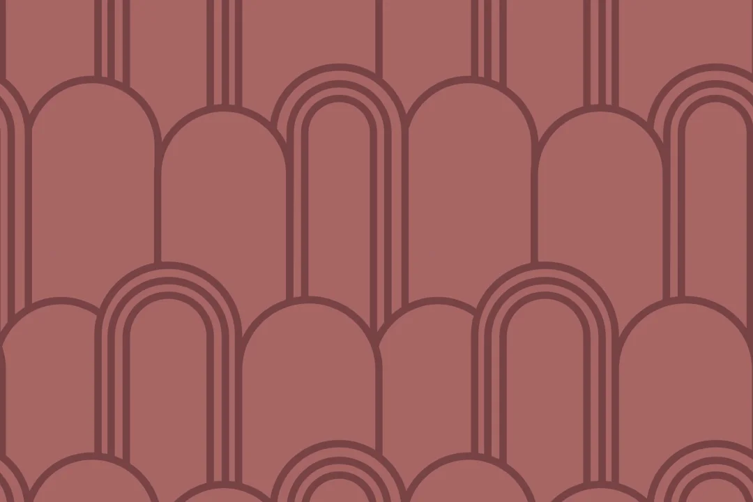 Pink Art Deco Arch Repeat Pattern Wallpaper