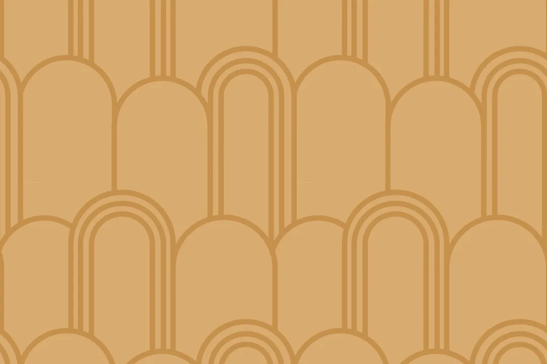 Yellow Art Deco Arch Repeat Pattern Wallpaper