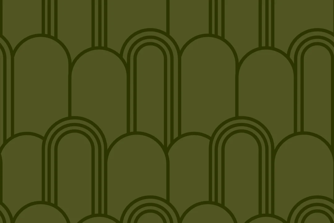 Green Art Deco Arch Repeat Pattern Wallpaper