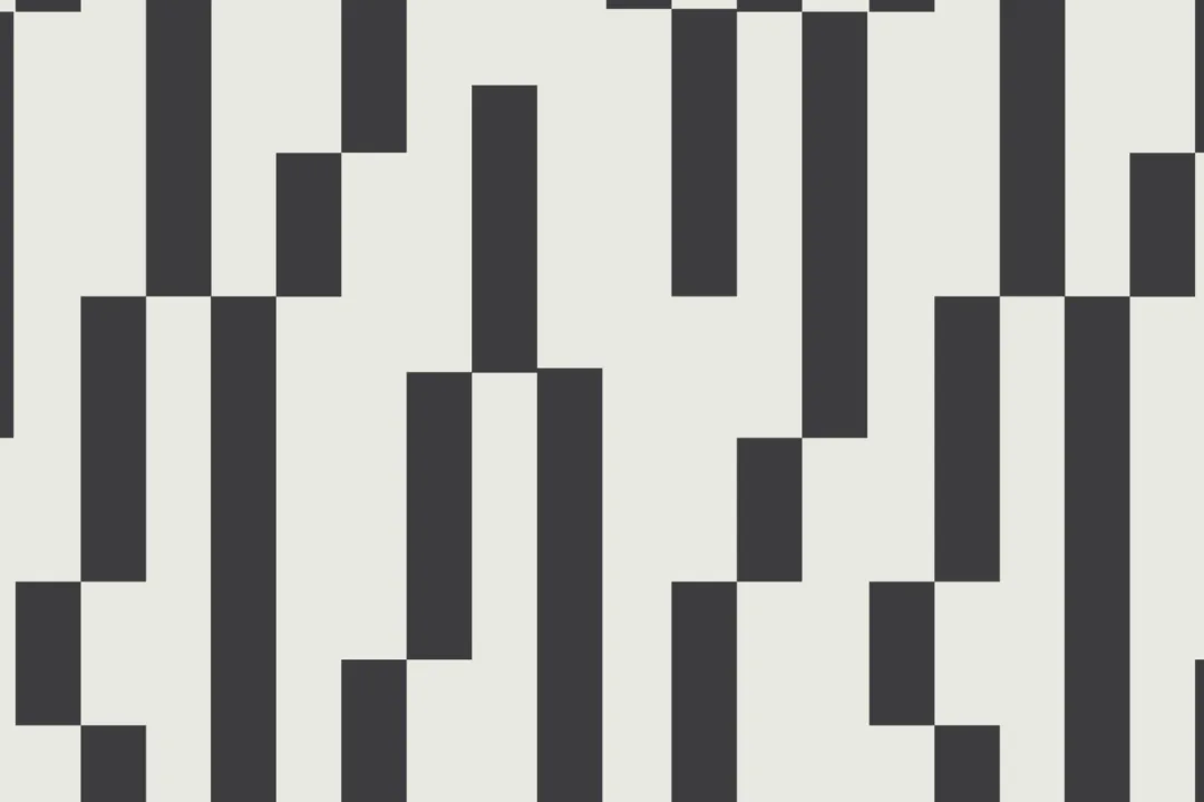 Black and White Modern Bauhaus Geometric Repeat Pattern Wallpaper