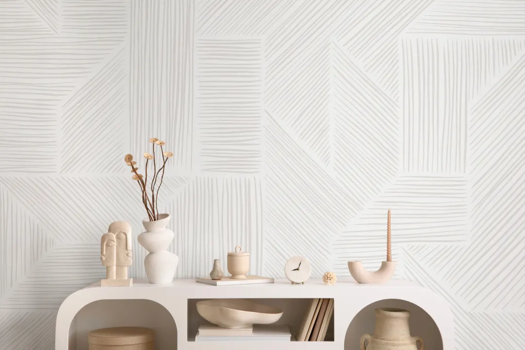 Fototapeta z geometrycznymi liniami w kolorze szarym