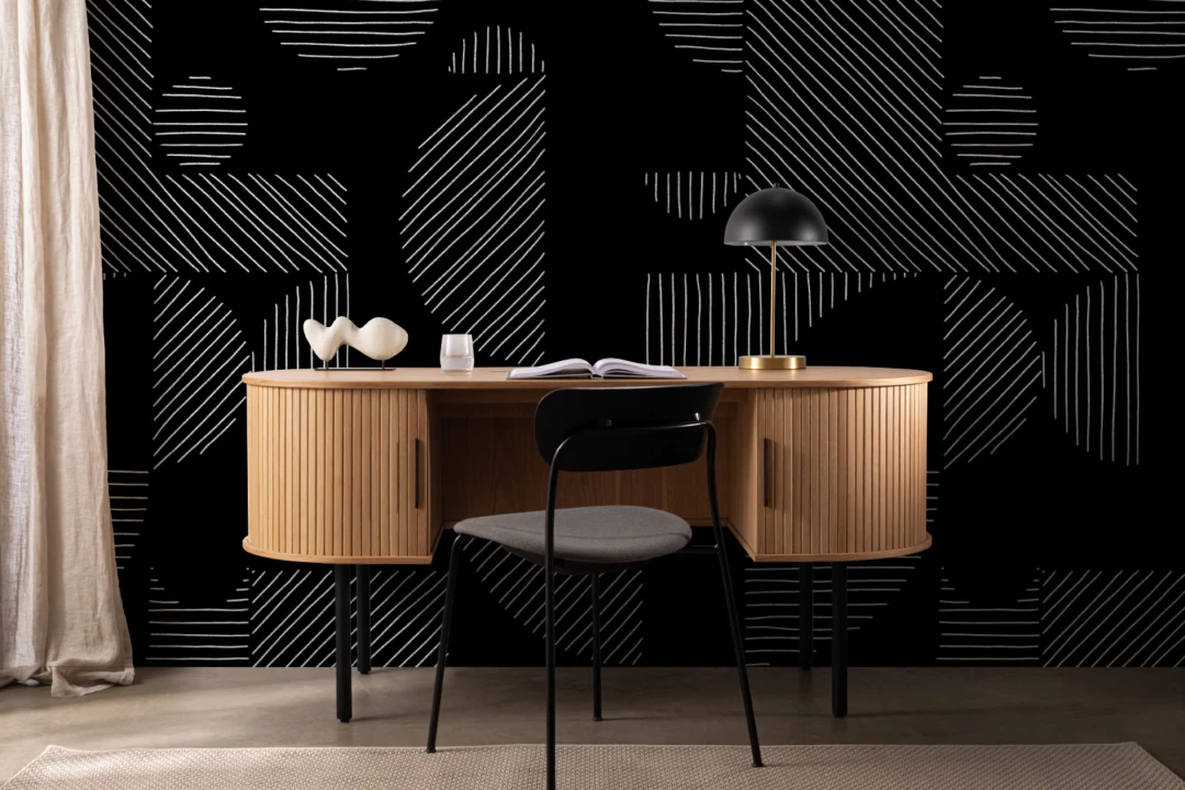 Papel Pintado Formas Geométricas en Blanco y Negro