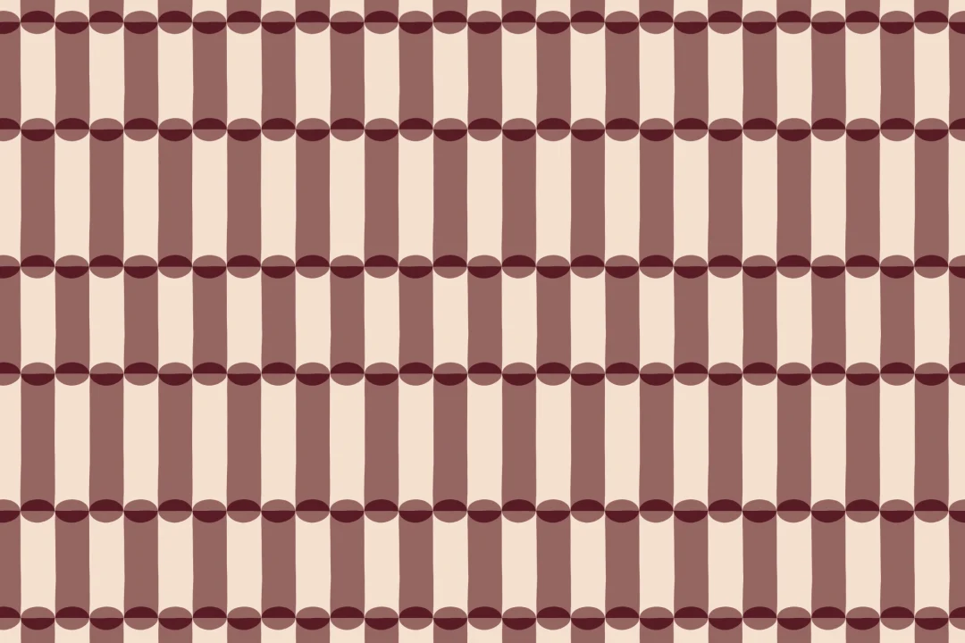 Burgundy Retro Geometric Pattern Wallpaper Mural