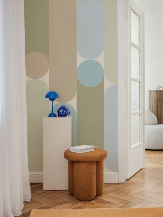 Multicolor Geométrico Retro Cápsula Patrón Murales de Papel Pintado