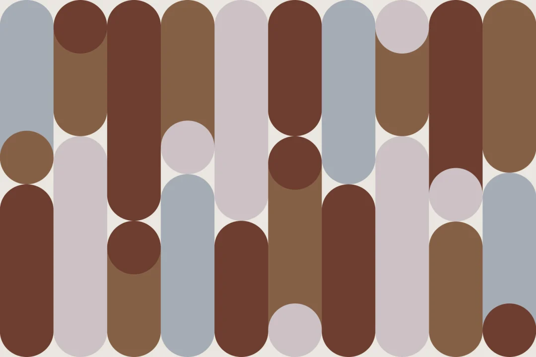 Multicolor Retro Geometric Abstract Murale