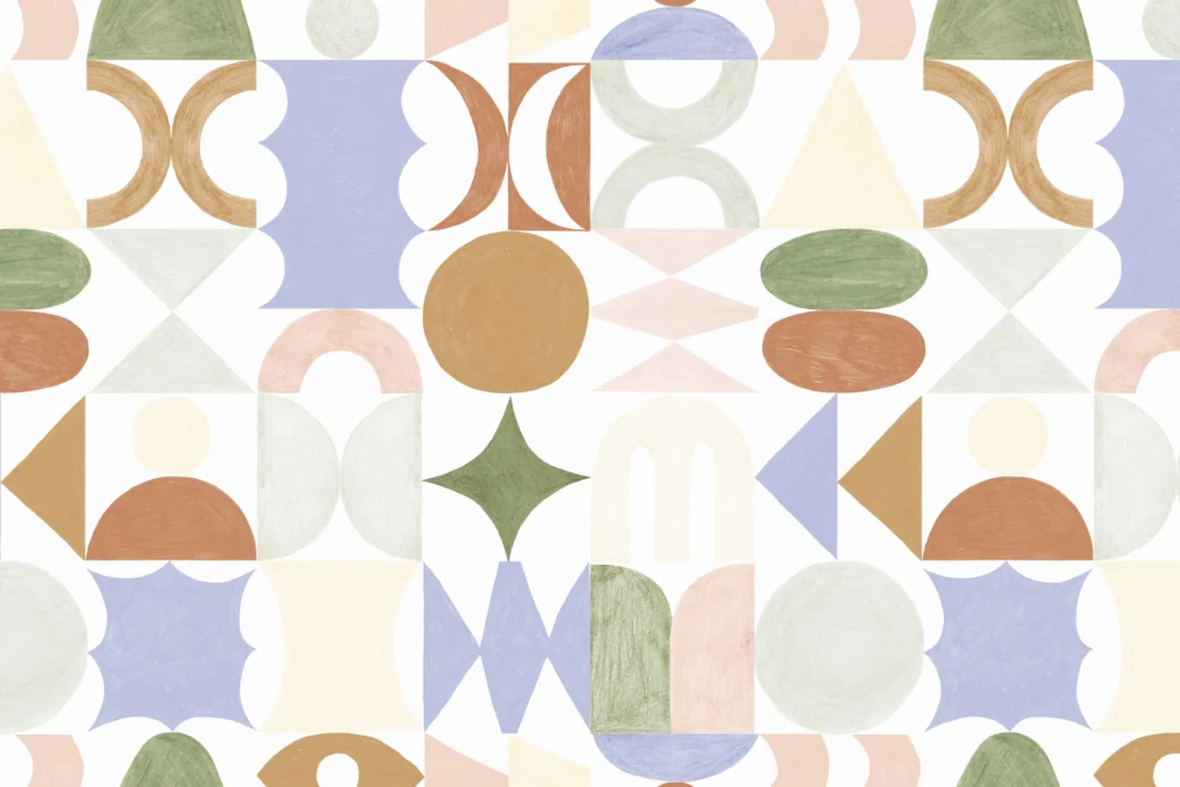 Papel pintado tótems geométricos multicolor