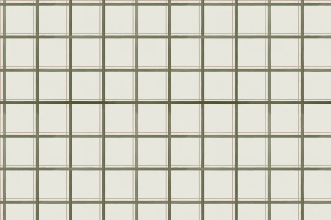 Green Tattersall Grid Pattern Contemporary Mural Design
