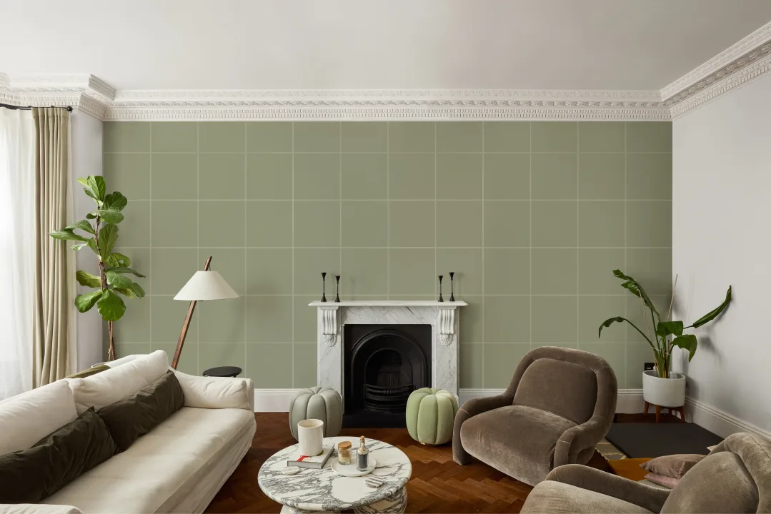 Grønn minimalistisk geometrisk mønstret fototapet