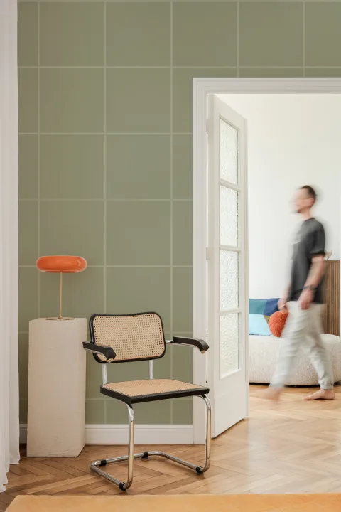 Green Minimalist Geometric Pattern Wallpaper Mural