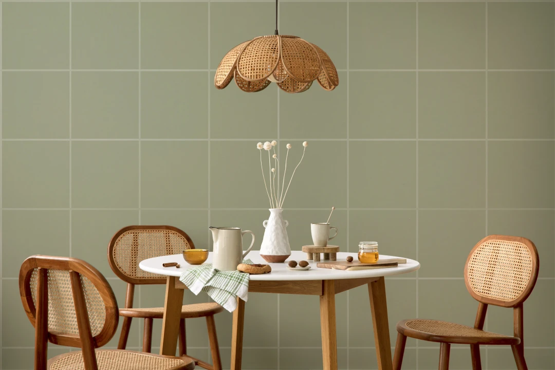 Grønn minimalistisk geometrisk mønstret fototapet