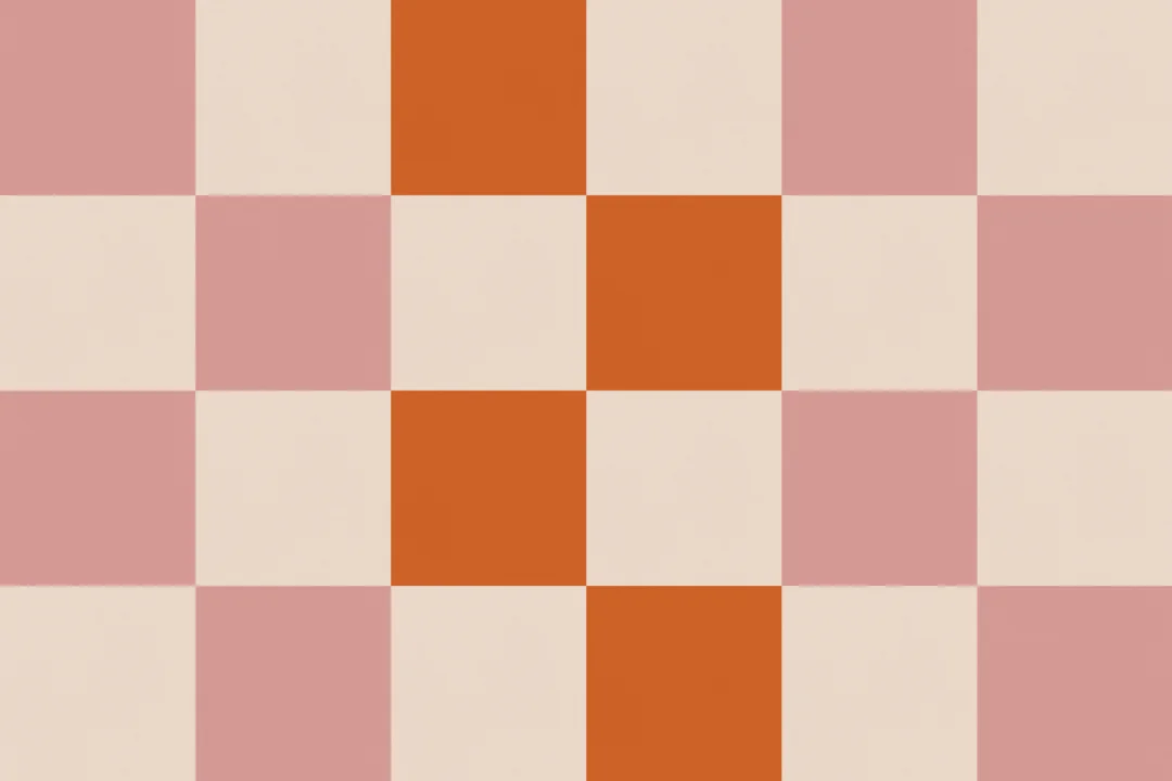 Rosa och orange rutig retro vibe mural-tapeter