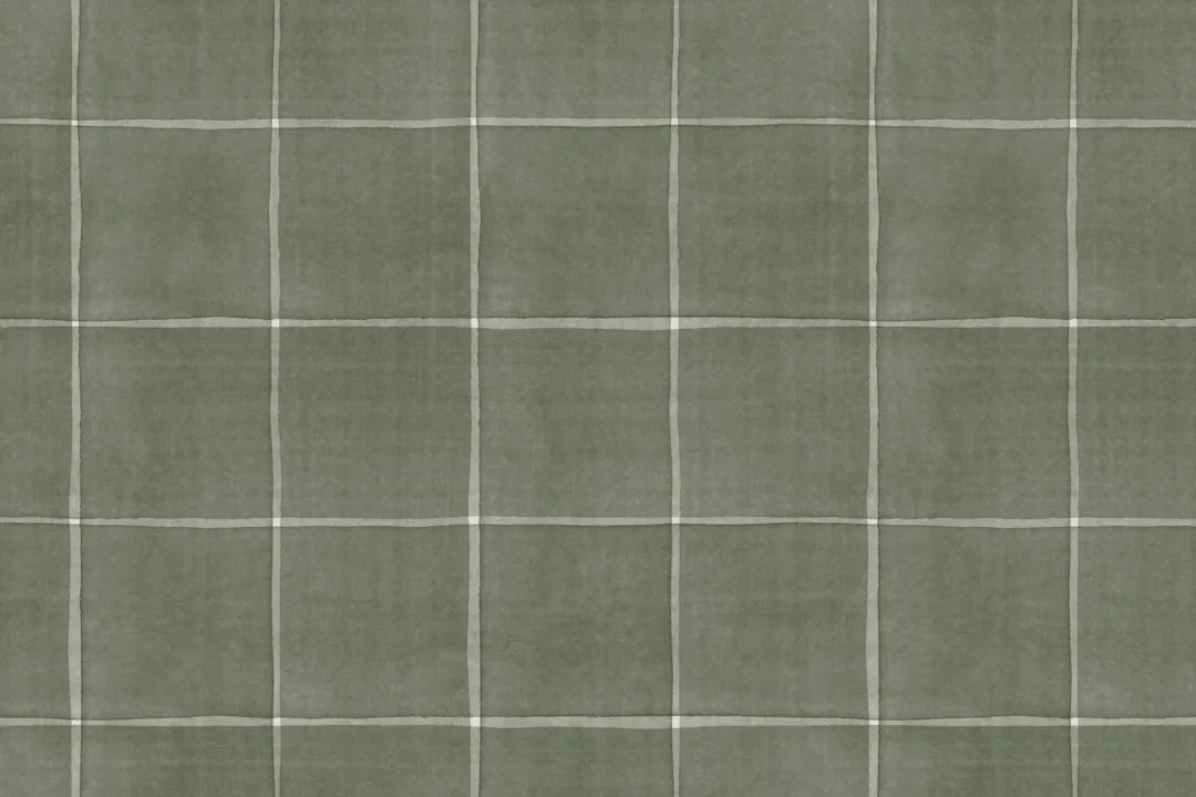 Calming Green Checkered Pattern Mural For Contemporary Spaces