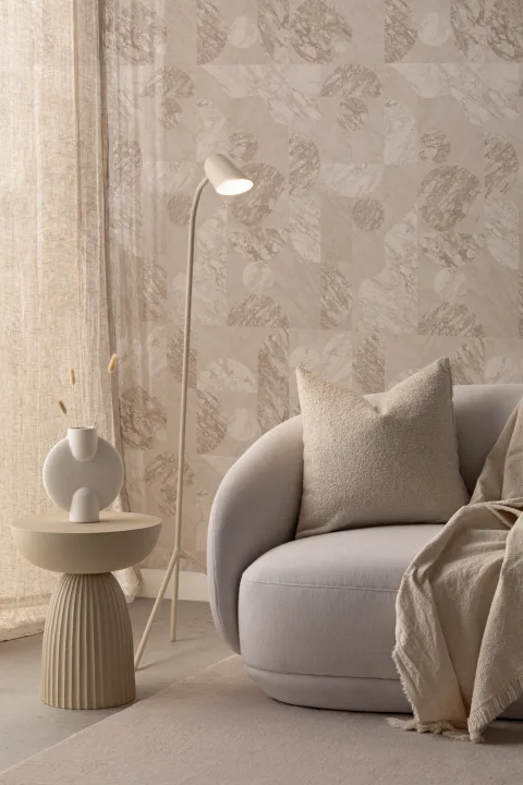 Beige modern geometrisk marmorformad tapet