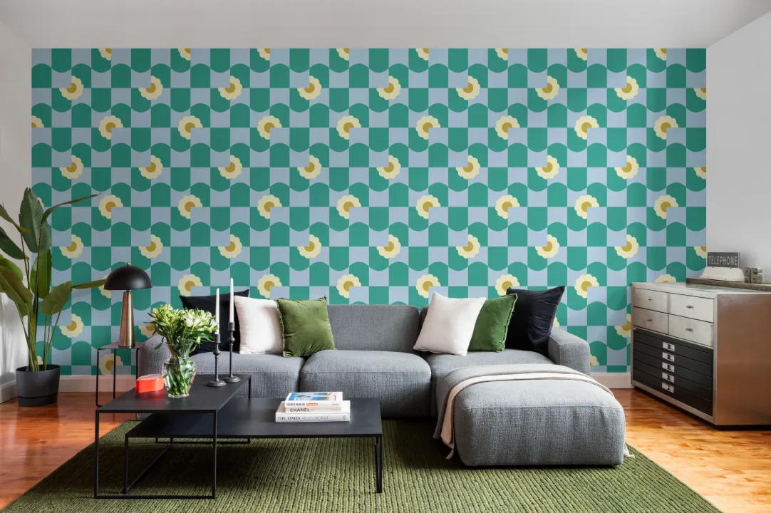 Elizabeth Olwen Petal Pop Groen Behang