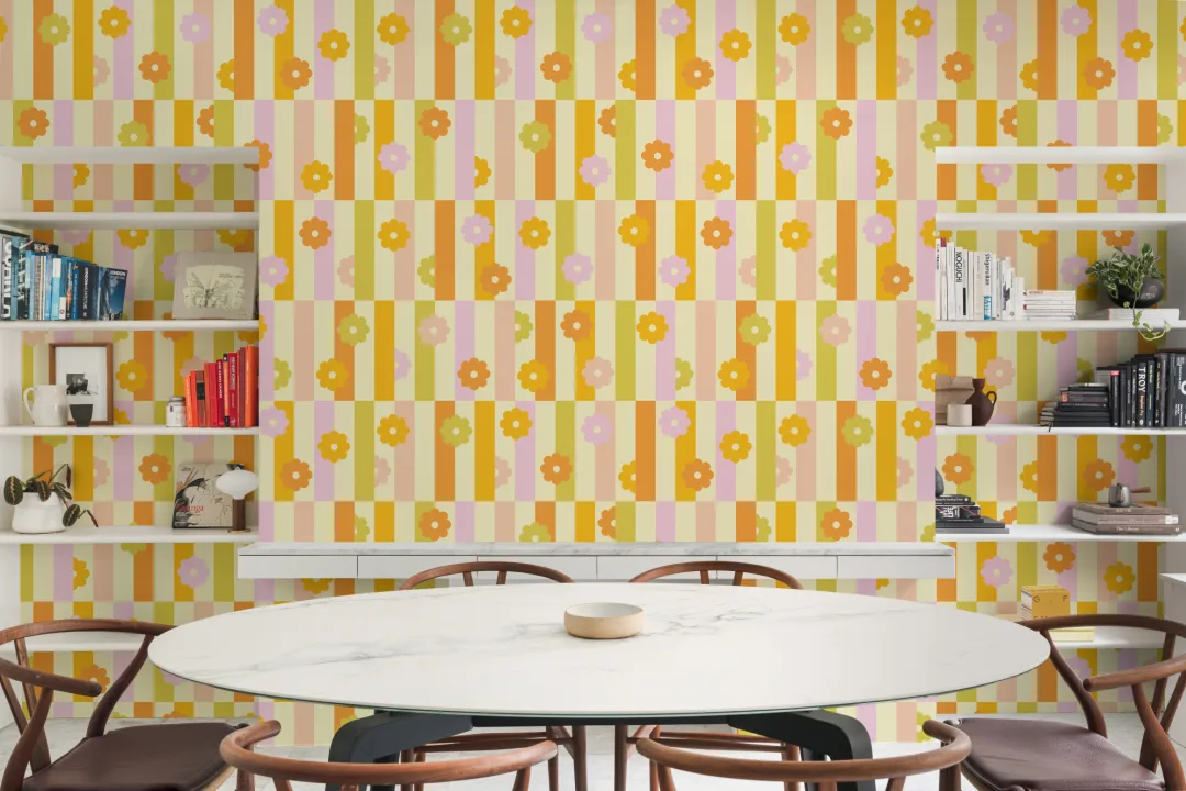 Elizabeth Olwen Flower Shift Orange Mural