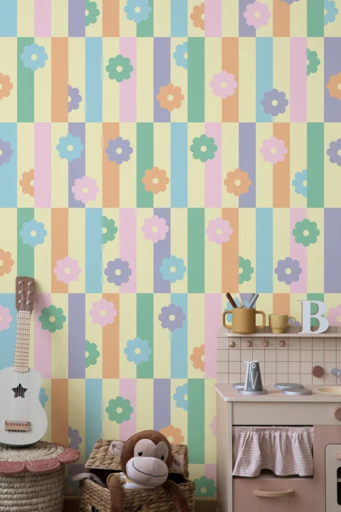Elizabeth Olwen Flower Shift Pastel Mural