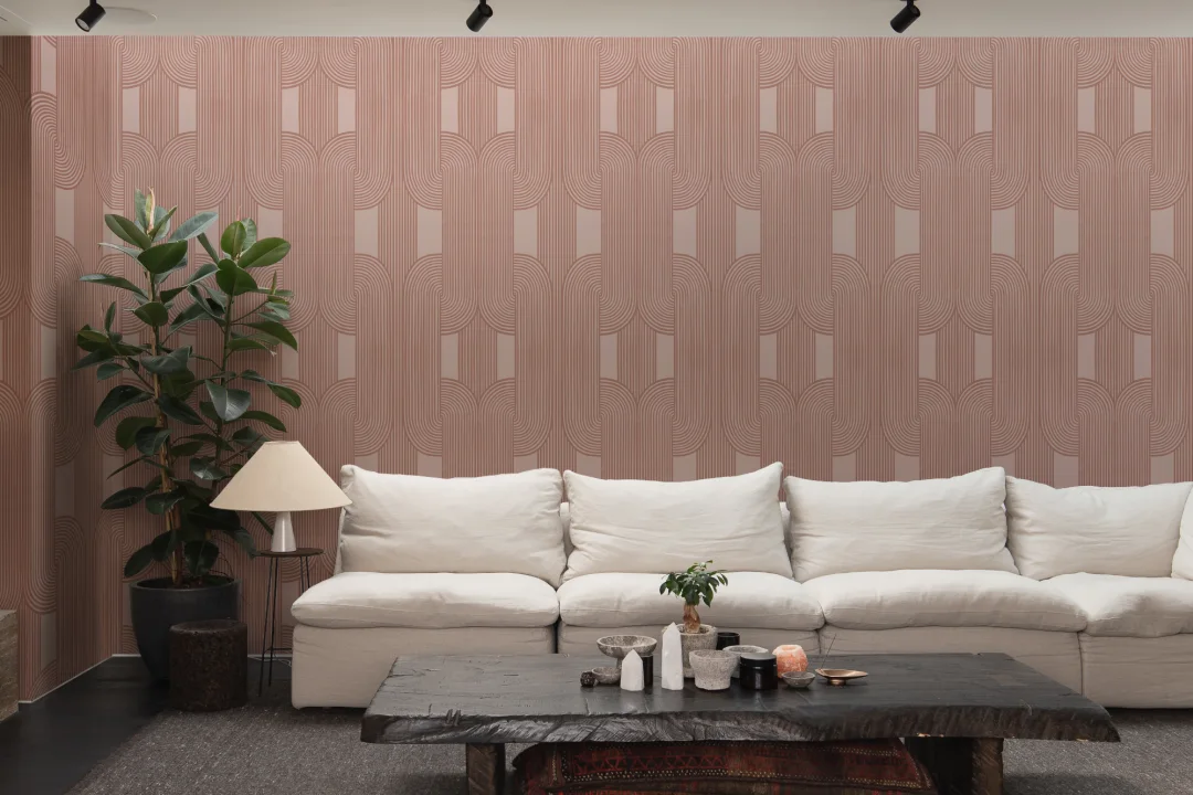 Pink Calming Lines and Curves Wallpaper