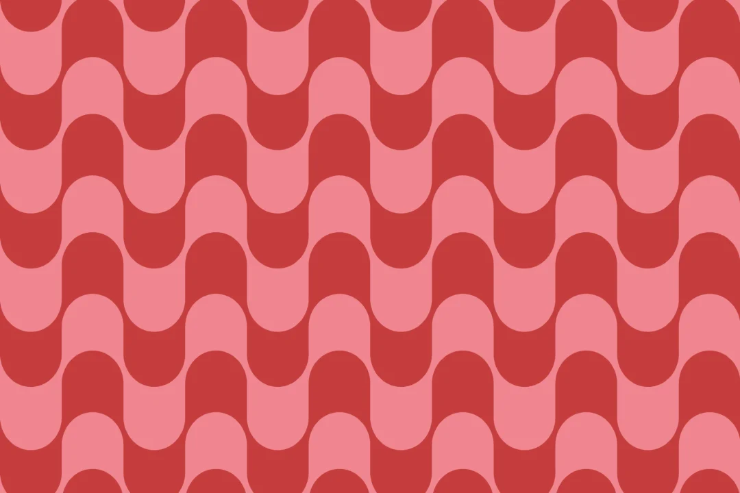 Pink & Red Retro Wavy Striped Wallpaper