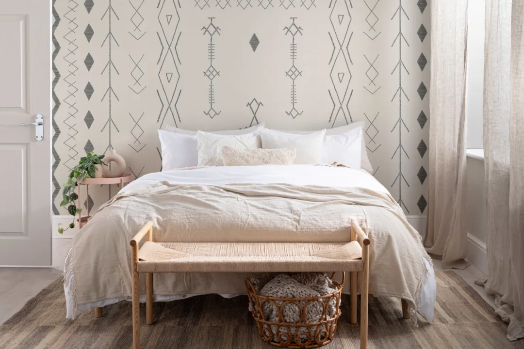Neutral African Style Tribal Wallpaper Mural