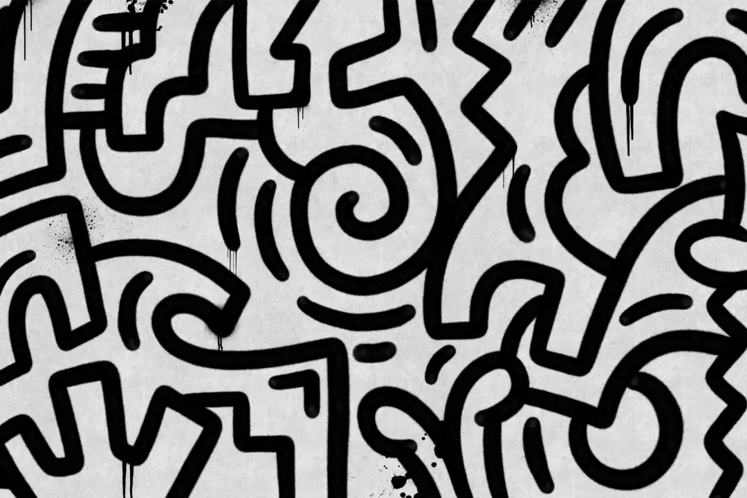 Mural Papel Pintado Hormigón en Gris y Negro con Graffiti
