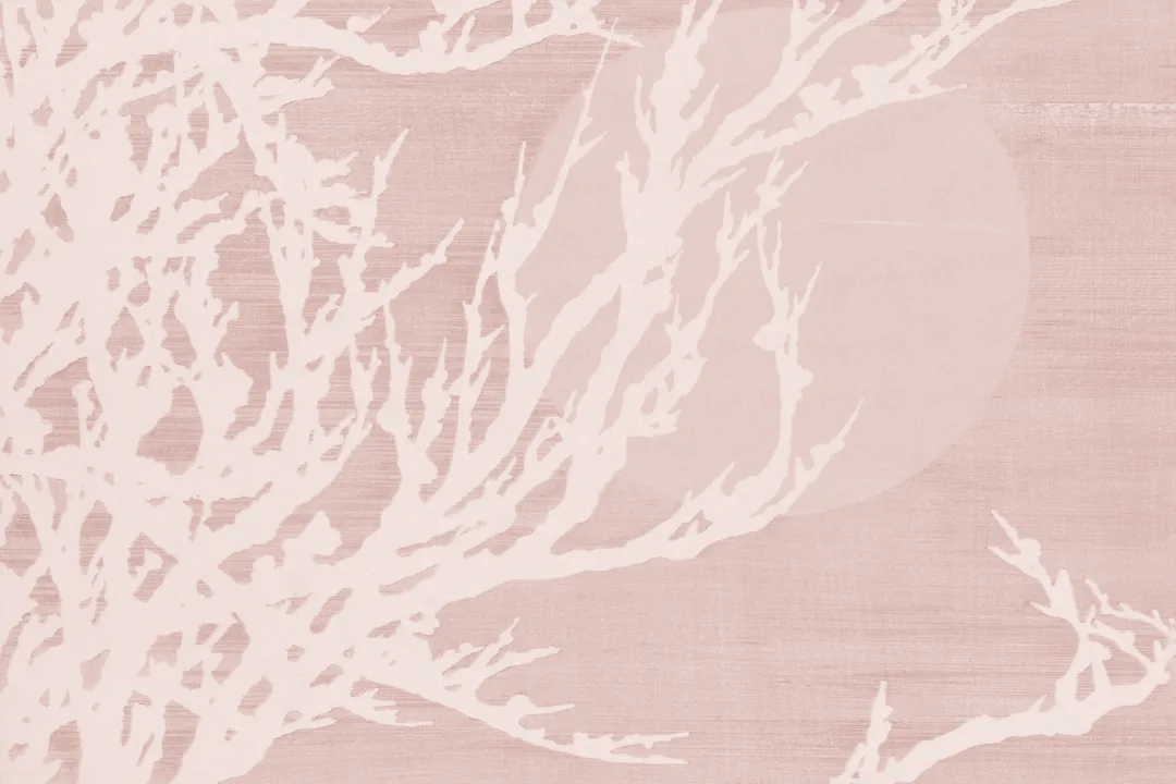 Pink Yuugen Japanese Nature Minimalist Wall Mural